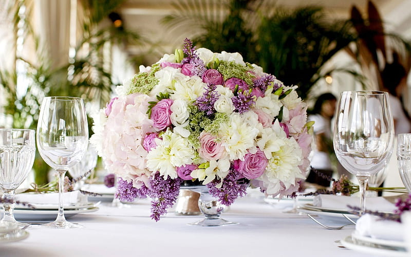 lilac, rose, sia, chrysanthemum, wedding flowers, beautiful flowers, HD wallpaper