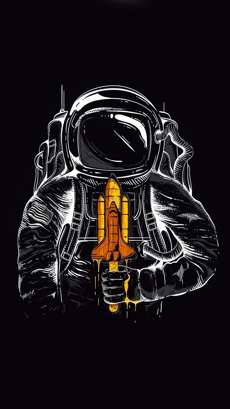 Astronaut, astro, rocket, HD phone wallpaper
