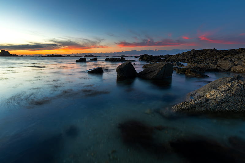 rocks, stones, sea, coast, HD wallpaper