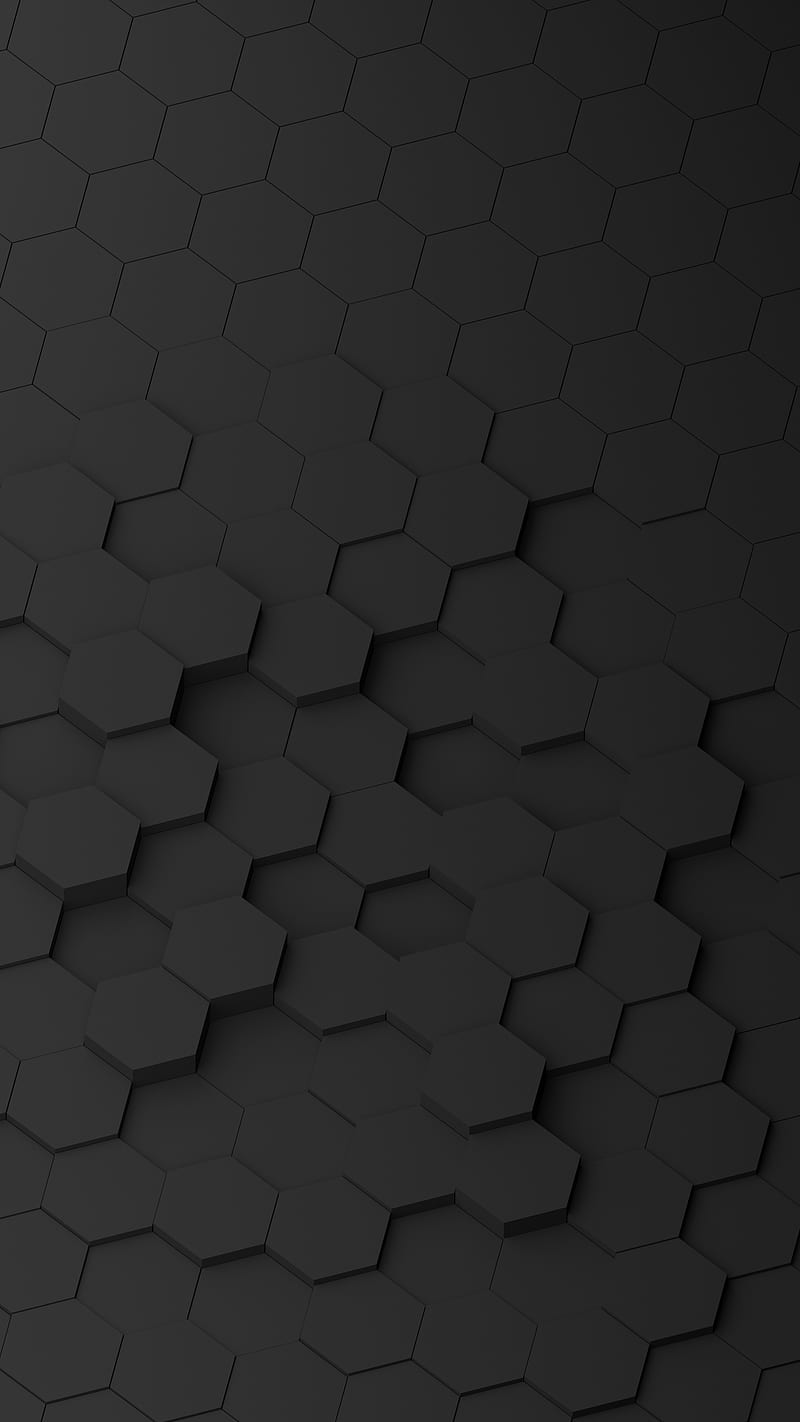 Black Hex, Bertil, dark, hexagonal, oled, simple, HD phone wallpaper