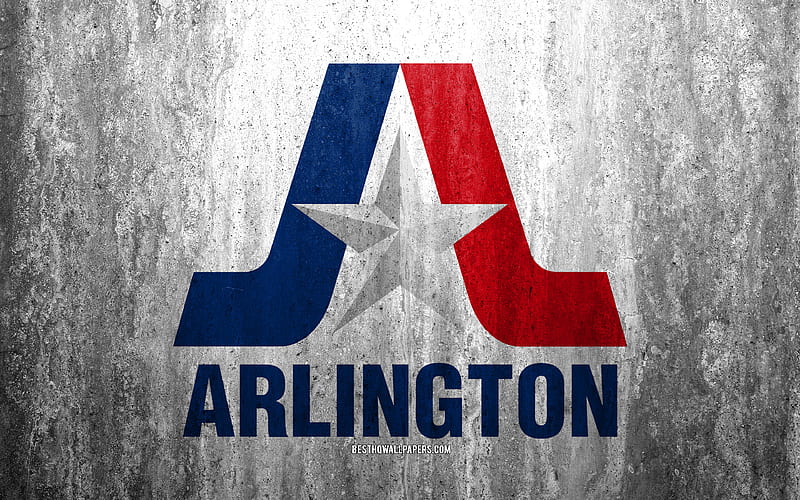 Arlington, Texas stone background, American city, grunge flag, USA, Arlington flag, grunge art, stone texture, flags of american cities, HD wallpaper