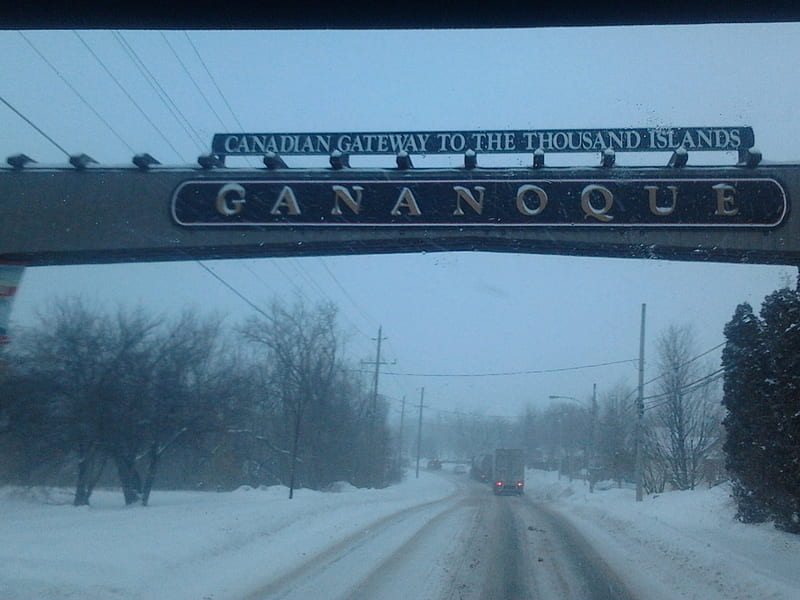 ~~; Gananoque Pride ;~~, sign, detour, winter, travel, HD wallpaper