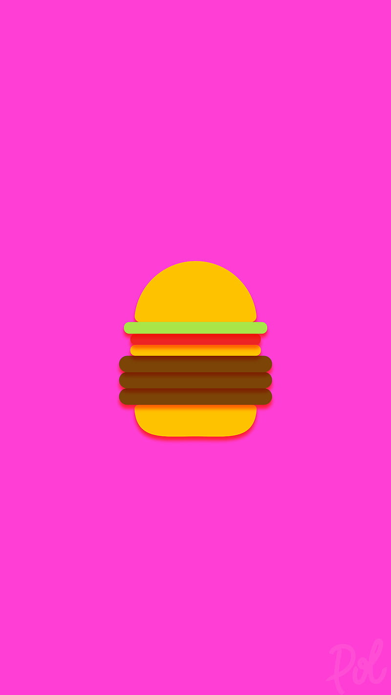 Triple Burger, cheeseburger, desenho, google, ios, material, material design, HD phone wallpaper