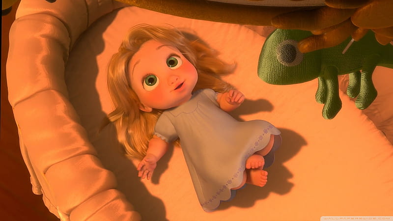 baby rapunzel-Tangled 2010 animated, HD wallpaper