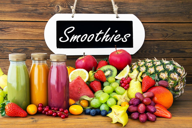 Smoothies, juice, berries, fresh, fruits, HD wallpaper