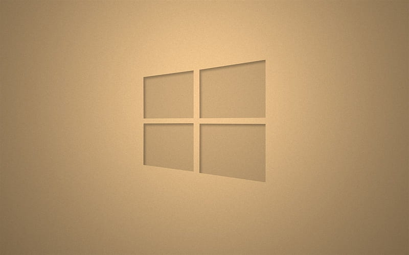 Windows 10, brown background, logo, Microsoft, HD wallpaper