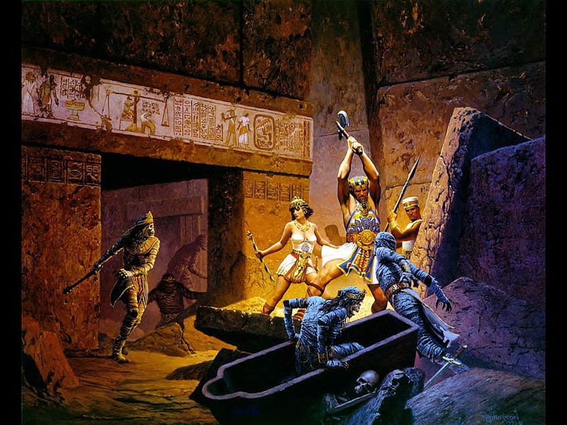 attack of the mummies, tomb, mummies, egypt, pharoh, HD wallpaper
