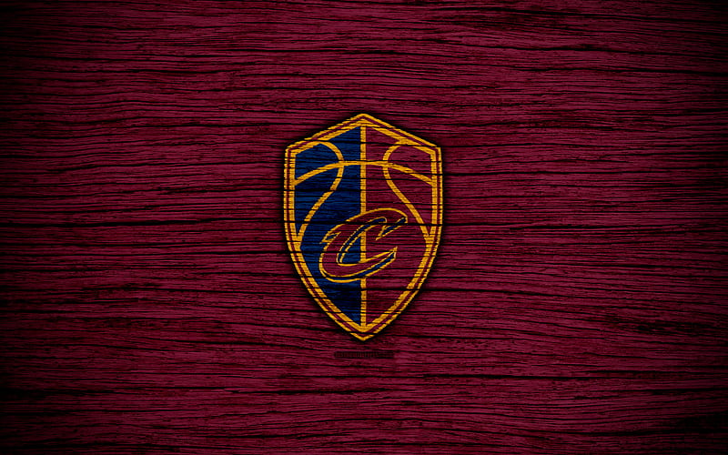 Cleveland Cavaliers, NBA, wooden texture, basketball, Eastern Conference, USA, emblem, basketball club, Cleveland Cavaliers logo, HD wallpaper