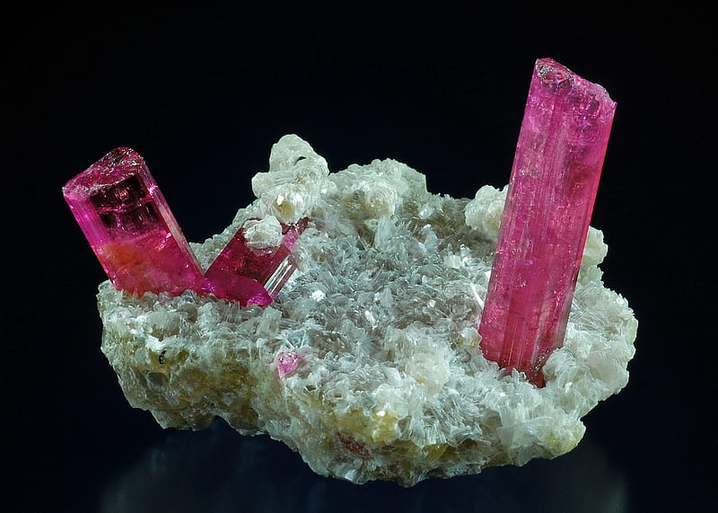 Tourmaline, mineral, rock, pink, HD wallpaper