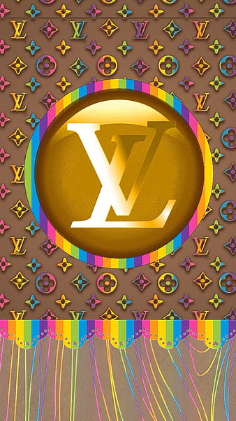 Louis Vuitton glitter logo, creative, internet browser, bronze metal  background, HD wallpaper