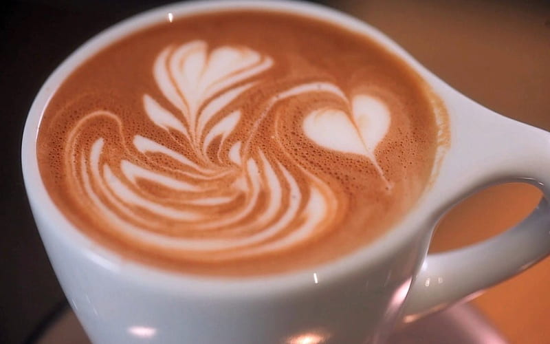 Coffee Latte Art, Latte, Brown, Coffee, White, Art, Flower, HD wallpaper