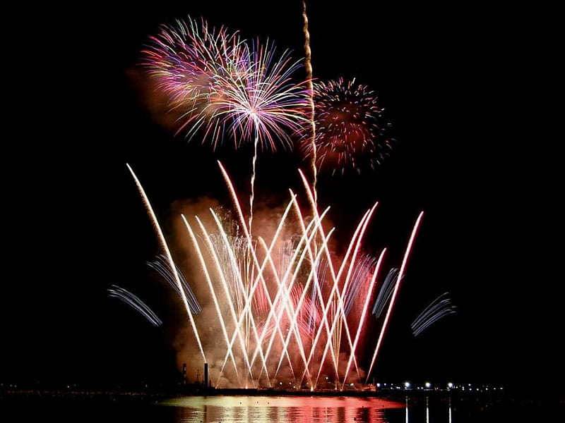 Firework Twisters, twisters, fireworks, new year, sky, night, celebrate, HD wallpaper