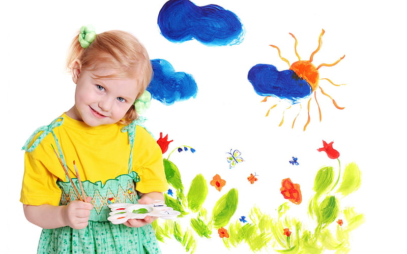 Child, draw, imagination, play, HD wallpaper