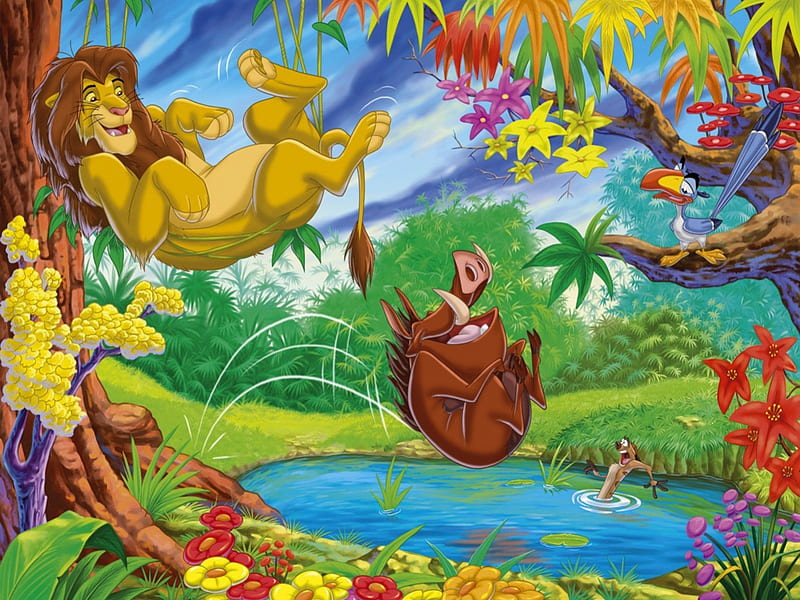 The Lion King, Timon, Disney, Cartoon, Simba, Pumba, HD wallpaper | Peakpx