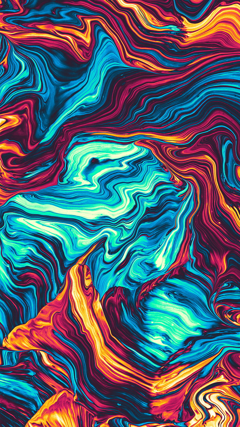 The Mother Lode, Color, Colorful, Geoglyser, abstract, acrylic, bonito, blue, fluid, holographic, iridescent, orange, pink, psicodelia, purple, rainbow, texture, trippy, vaporwave, waves, yellow, HD phone wallpaper
