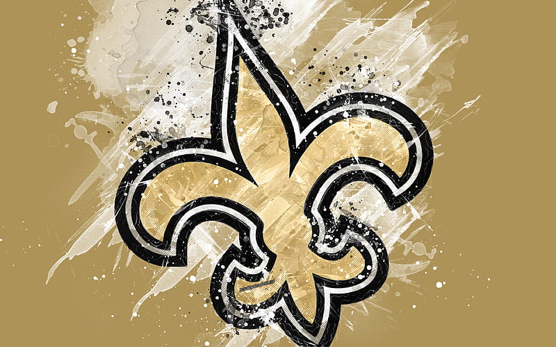 New Orleans Saints logo, grunge art, American football team, emblem, brown background, paint art, NFL, New Orleans, USA, National Football League, creative art, HD wallpaper