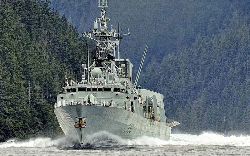 HMCS Winnipeg, FFH 338, Canadian frigate, Royal Canadian Navy, Halifax-class frigate, Canadian Coast, Canada, Canadian warship, HD wallpaper