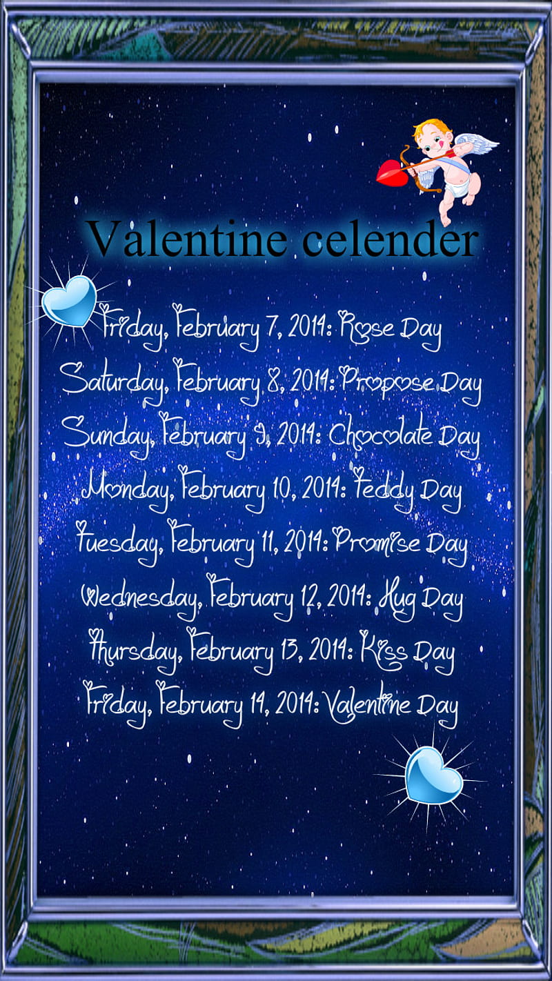Valentine calender, happy valentine, love, valentine schedule, HD phone wallpaper