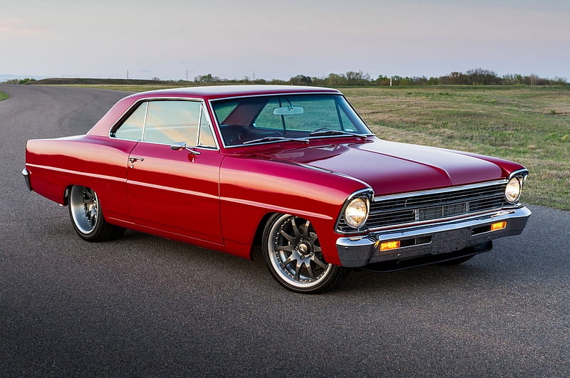 1967-Chevrolet-Nova, Classic, Red, GM, Muscle, HD wallpaper