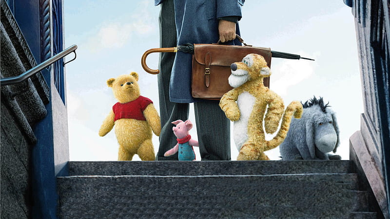 Christopher Robin Movie Poster, eeyore, tigger, piglet, winnie-the-pooh, poster, christopher-robin, 2018-movies, movies, HD wallpaper