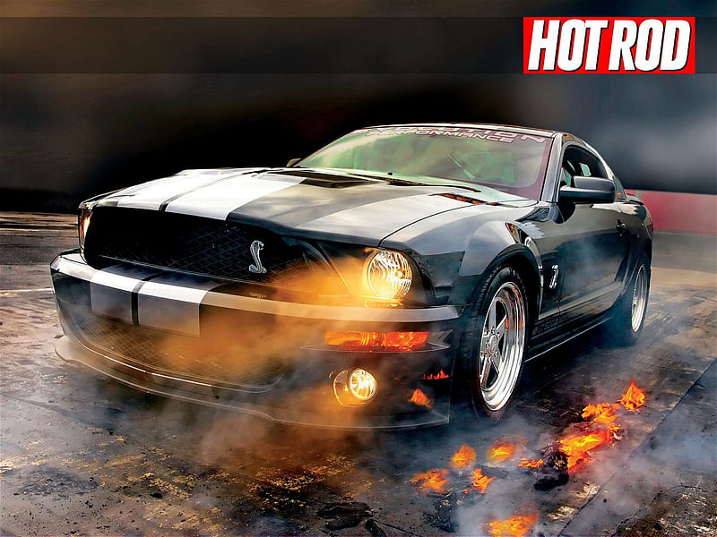 FORD MUSTANG-FIRE, autos, hott, hotrods, carros, fire, mustang, cool, hot rod, ford, car, auto, street, HD wallpaper