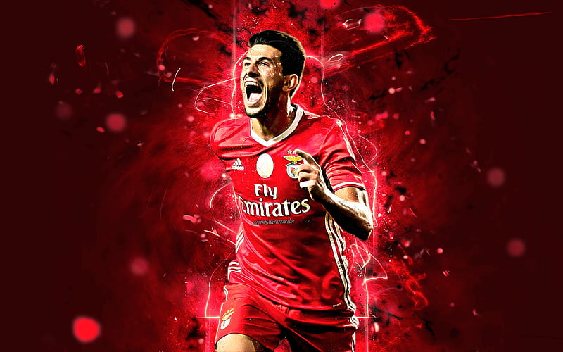 Pizzi, portuguese footballers, forward, Benfica FC, Primeira Liga, Juan Antonio Pizzi, footballers, neon lights, soccer, HD wallpaper