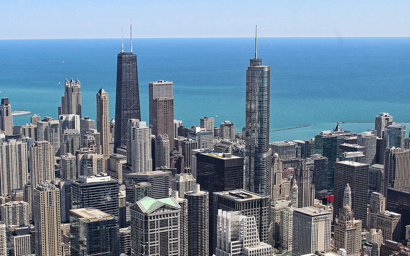 Chicago, 875 North Michigan Avenue, Trump International Hotel, Tower Chicago, skyscrapers, cityscape, modern buildings, Illinois, USA, HD wallpaper