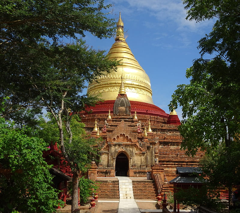 Burma, bagan, gold, pagan, pagoda, HD wallpaper