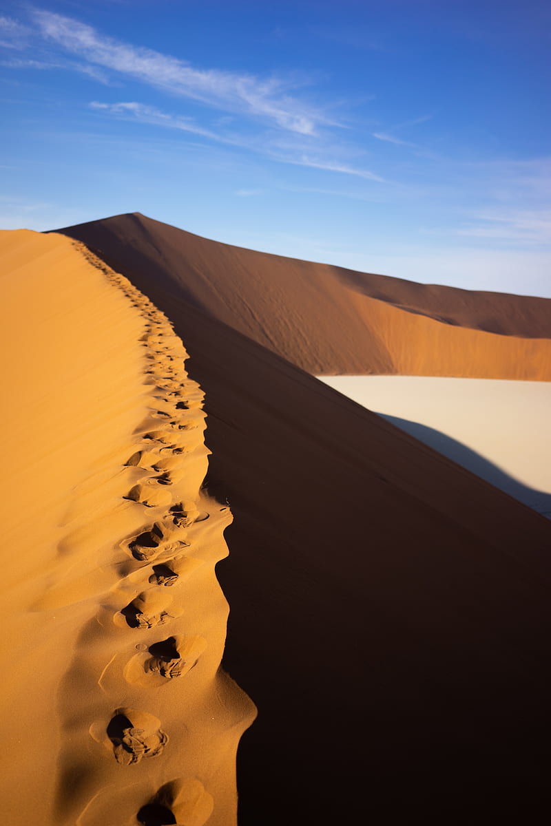 desert, trace, dunes, HD phone wallpaper