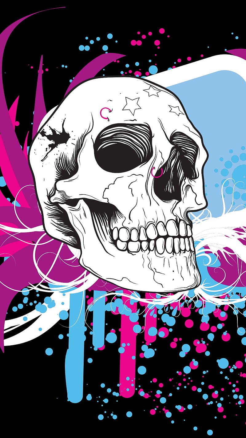 Skull, art, color, colorful, supreme, super, HD phone wallpaper