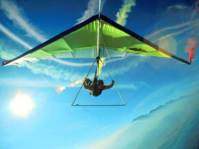 Hanging, nature, sky, hang gliding, esports, HD wallpaper
