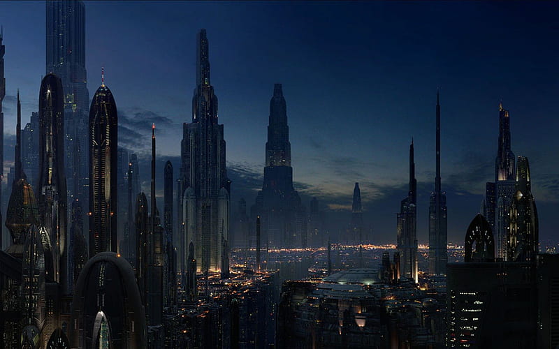 Coruscant, sci-fi, city, fiction, star wars, HD wallpaper