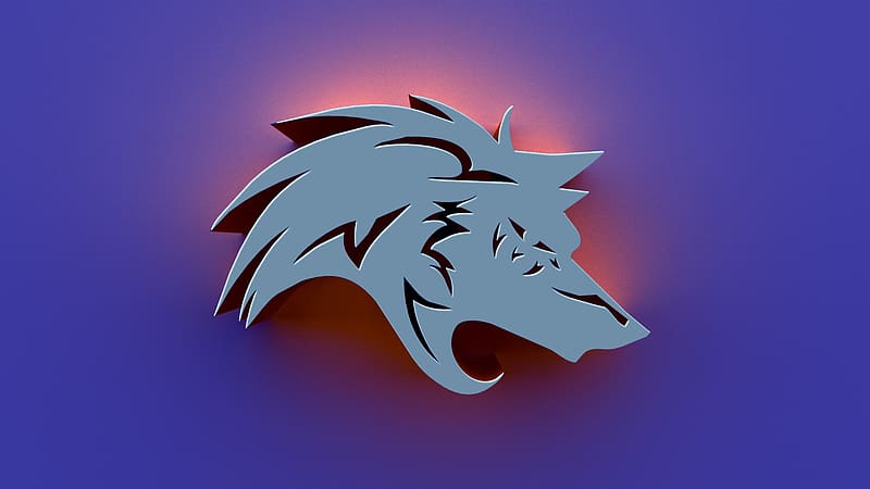 3D, Wolf, Animal, Artistic, Logo, HD wallpaper