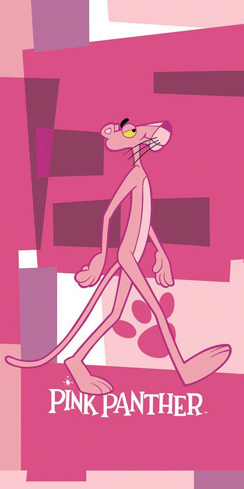 The Pink Panther, cartoon, classic, paw pattern, retro, vintage, HD phone wallpaper