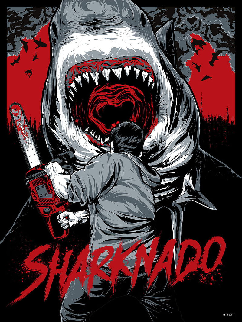 Sharknado, asylum, chainsaw, fin, shark, syfy, HD phone wallpaper