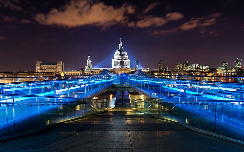 Cities, London, Millennium Bridge, HD wallpaper