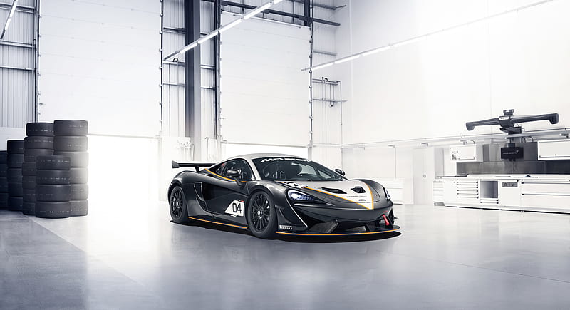 McLaren, 720s, gt3, pirelli, england, britain, supercar, racing, black, silver, HD wallpaper