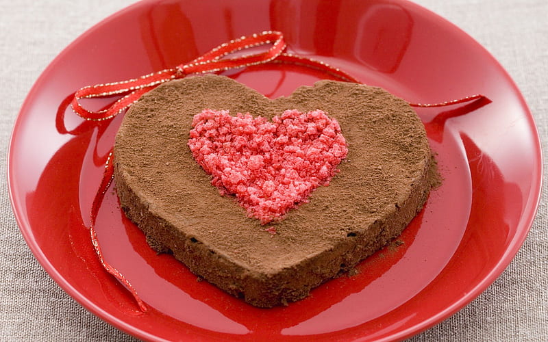 Pastel de corazón de chocolate, pastel, rojo, delicioso, comida, chocolate,  corazón, Fondo de pantalla HD | Peakpx