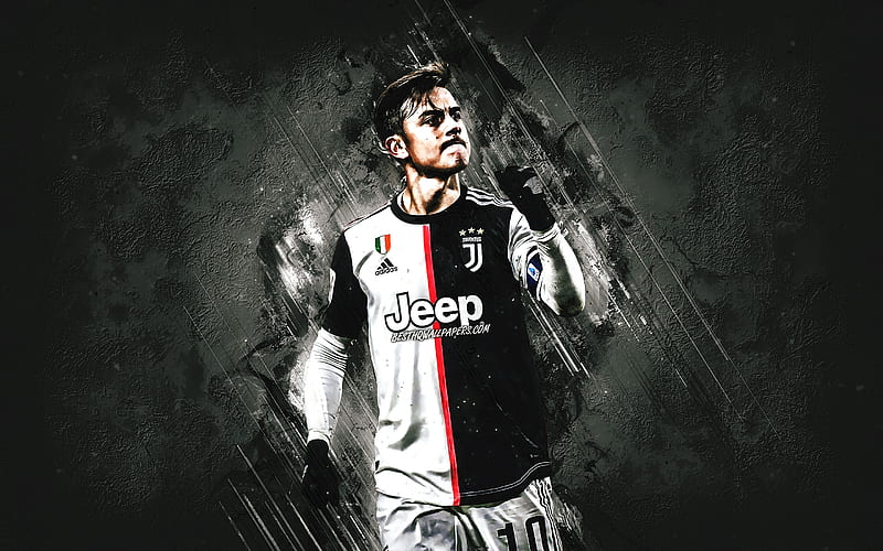 Paulo Dybala, Argentinean football player, Juventus FC, portrait, gray stone background, Serie A, Italy, football, HD wallpaper