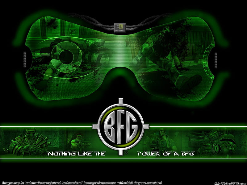 BFG Cipher, nvidia, fallout 3, crysis, graphics, bfg, left 4 dead 2, counter strike source, far cry 2, good, insurgency, HD wallpaper