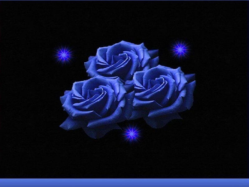  Rosas azules, 3d, rosas, Fondo de pantalla HD