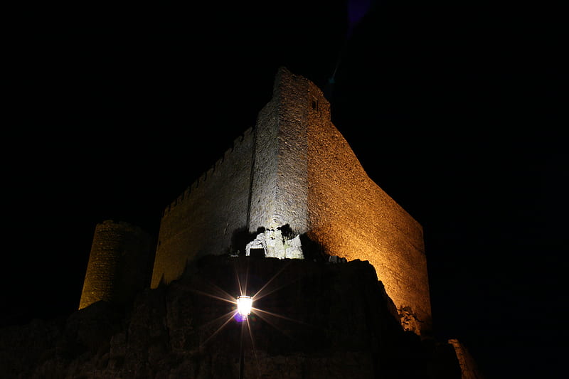Castillo de Puebla de Alcocer 2, puebla de alcocer, castle, night, eos 550d, HD wallpaper