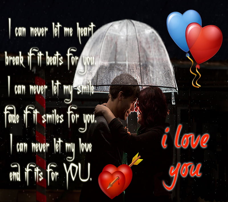 Valentine Love, couple, cute, i love you, rain, with you, HD wallpaper