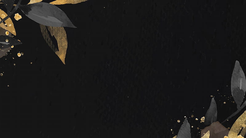 Golden leaf black background blog, Black Banner, HD wallpaper