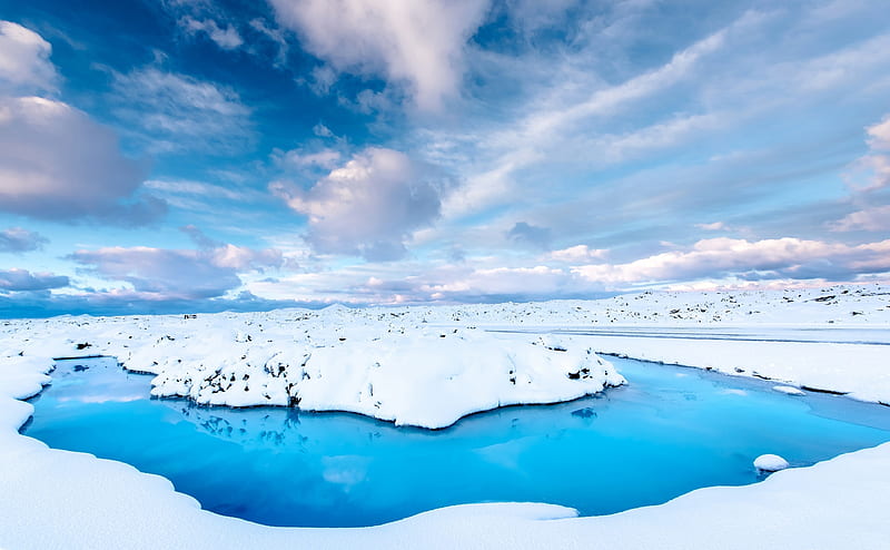 Winter, Nature Ultra, Seasons, Winter, Blue, Nature, Landscape, Scenery, River, HD wallpaper