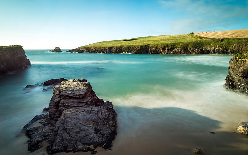 reeves coast sea stones-Perfect landscape, HD wallpaper