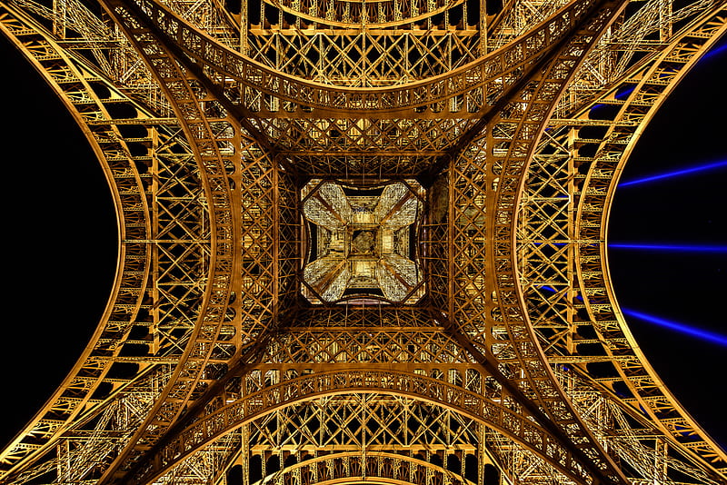 Eiffel tower topview, eiffel, golden, mirror, paris, symmetry, top, tower,  view, HD wallpaper | Peakpx