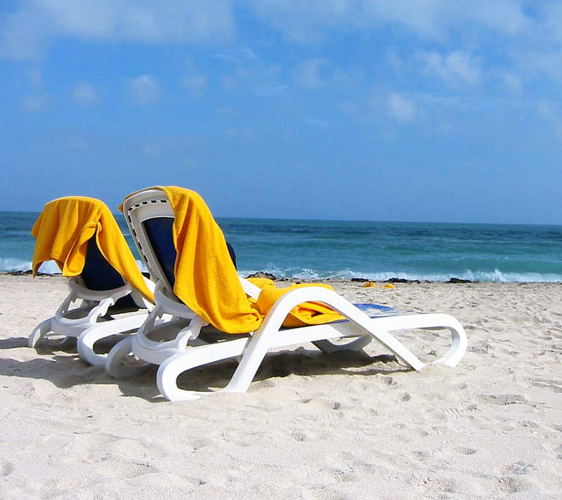 Miami Beach, beach, miami, enjoyment, seasandsreclinerchairsnature, sky, HD wallpaper