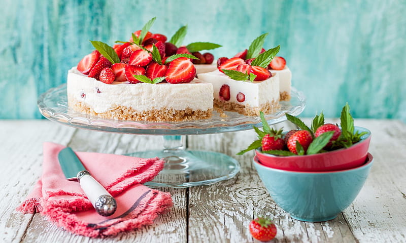 Food, Cheesecake, Baking, Berry, Dessert, Fruit, Still Life, Strawberry, HD wallpaper