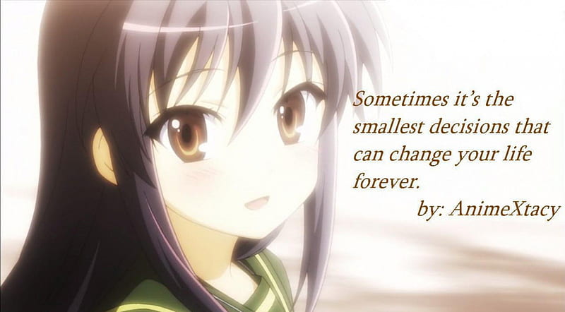 Anime Quote, text, brpwn eyes, anime, true, quote, lifr quote, pruple hair,  unifrom, HD wallpaper | Peakpx